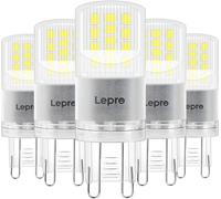 Lepro Ampoules G9 470LM, 3.8W ≈ 40W, 6000K, Angle 300°, 5 Pcs | Non Dimmable, CRI>80, Blanc Froid 6000K, Angle de Faisceau 300 °, 3.8W Équivalent 40W, Économies d'énergie de plus de 91%