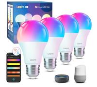 Lepro B1 IA Ampoule Connectée Wifi E27 8.5W, RGB+CCT, Lot de 4