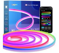 Lepro N1 IA Ruban LED Neon 10M, RGB+IC Bande LED Étanche Contrôle Segmenté | IA Personnalisé, contrôle Vocal, App, sync musique, IP65 étanche, compatible Alexa/Google, pour intérieur/extérieur