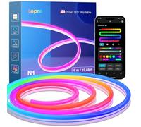 Lepro N1 IA Ruban LED Neon 6M, RGB+IC Bande LED Étanche Contrôle Segmenté | IA Personnalisé, contrôle Vocal, App, sync musique, IP65 étanche, compatible Alexa/Google, pour intérieur/extérieur