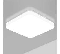 Lepro Plafonnier LED 24W Équivalent 100W, 2400LM Blanc Froid 5000K, Carré 23 x 23cm, Luminaire Plafonnier Applicable à Salon, Chambre, Couloir, Cuisine, Garage, Bureau