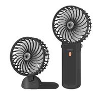 Lepwings Mini Ventilateur Portable USB Rechargeable, 4 Vitesses, Autonomie 5,5-16 Heures, Rotation 180°, Ventilateur de Poche Pliable pour Maison, Bureau, Voyage - Noir
