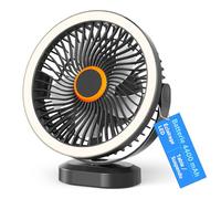 Lepwings Ventilateur de Bureau Silencieux, Ventilateur USB Portable avec Batterie 4000mAh, 4-12H d’Autonomie, 3 Vitesses avec Veilleuse, sur Table ou Suspendu pour Chambre, Bureau ou Camping
