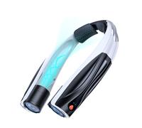 Lepwings Ventilateur de Cou, Autonomie 6-23h, 6 Vitesses, Silencieux & Confortable, USB-C Rechargeable, Batterie 6000 mAh, Ventilateur Tour de Cou pour Bureau, Sport, Voyage - Noir