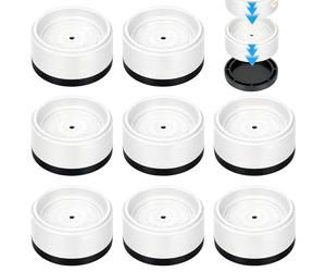 LERANXIN 8 Pièces Rehausseur Meuble Rond, Blanc Surelevateur de Meuble Empilable, Rehausseur Pied de Table Diamètre Intérieur 57 mm, Antidérapant Rehausseurs Pied Canape, pour Tables, Chaises