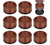 LERANXIN 8 Pièces Rehausseur Pied de Table Rond, Rehausseur Meuble Diamètre Intérieur 57 mm, Brun Surelevateur de Meuble Empilable, Antidérapant Rehausseurs Pied Canape, pour Tables, Chaises, Armoires