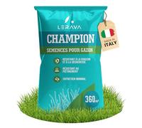 LERAVA CHAMPION Gazon à Semer (360 m²) - Graines Pelouse Résistantes à la Sécheresse - Croissance Rapide et Densité Maximale - Semences de Gazon Premium pour Jardin Durable