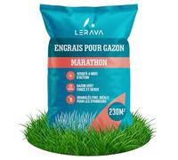 LERAVA Engrais Gazon Été Marathon (230 m²) - NPK à libération lente - Fertilisant pelouse riche en azote et potassium - Résistant chaleur et sécheresse - Vert et dense en 1-3 semaines