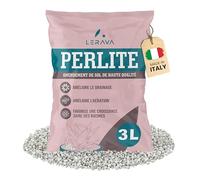 LERAVA Perlite pour Plante (3 L) - Naturelle et écologique - Améliore Le Drainage du terreau intérieur - Aération optimale avec Billes d'argile - pour Jardin Balcon et intérieur