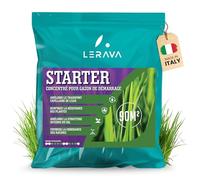 LERAVA STARTER engrais gazon (90 m²) - favorise la croissance des racines - idéal avec semences de gazon - renforce la résistance du gazon - engrais pelouse pour implantation et printemps
