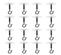 Lergas Lot de 16 crochets de plafond autocollants sans perçage - Crochets | Crochet de plafond à coller - Forte adhérence - Fixation au plafond - Crochet d'angle pour accrocher des plantes décoratives