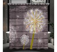 Lerores Rideau de douche pissenlit 240x200cm hydrofuge 16 oeillets Rideau de bain