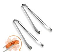 leruiyezs 2 Pc Pince Barbecue Inox à Roulette,36cm,Manche Résistante pour Retourner Viandes,Saucisses,Bacon et Légumes lors des Grillades en Extérieur,Pince à Saucisse à Roulettes en Acier Inoxydable