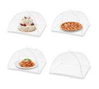 leruiyezs 4 Pc Cloche Alimentaire Anti Insectes Pliable,Housse Anti-Moustiques pour Cuisine,32x32cm,Cloche à Fruits Anti Moucherons,Protection Insectes pour Barbecue,Pique-Nique,Viandes,Plats,Fruits