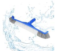 leruiyezs Brosse Piscine 43cm avec Poils en Nylon Et Bords Incurvés pour Nettoyage Fond Et Parois,Balai Piscine Compatible avec Manche Télescopique pour Enterrée Ou Hors-Sol Et Revêtement Vinyle