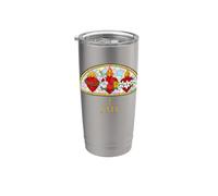 Les 3 Sacrés Cœurs Jésus Marie Joseph Catholique Vitrail Gobelet isotherme en acier inoxydable double paroi