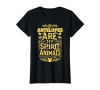 Les antilopes sont Mes Animaux spirituels T-Shirt Graphique avec Valeur, Femme, Noir, S