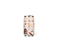 LES ARTISTES Paris A-4340, Canette isotherme, 280 ml, Gourde isotherme sans BPA, Réutilisable, Bec verseur rabattable avec paille, Acier Inoxydable, Design Farm