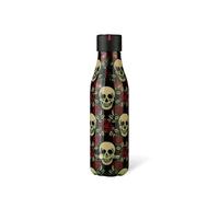 LES ARTISTES Paris A-8133 Bottle'Up, 500 ml, Gourde isotherme sans BPA, Réutilisable, Garde au chaud 12h et au froid 24h, Acier Inoxydable, Design Rose & Skull