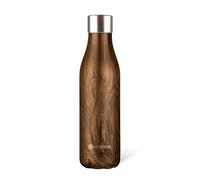 LES ARTISTES Paris A-2234 Bottle'Up, 750 ml, Bouteille isotherme, Gourde isotherme sans BPA, Réutilisable, Garde au chaud 12h et au froid 24h, Acier Inoxydable, Design Wood