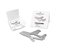 Les cadeaux : ROMINOX Key Tool // Avion, 18 fonctions, porte-clés avion/pilote Keytool, multi-outil en acier inoxydable avec description des fonctions, outil multifonctionnel, en voyage ou en vacances