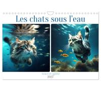 Les chats sous l'eau (Calendrier mural 2027 DIN A4 vertical), CALVENDO calendrier mensuel: Découvrez la grâce aquatique de nos amis félins.