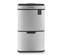 Les Collectors N°1010, poubelle à capteur de 64 litres, acier inoxydable brossé