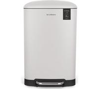 Les Collectors Poubelle de cuisine à pédale inox N°528, Capacité 20L, Seau intérieur amovible, Finition mate, Résistant, Fermeture du couvercle silencieuse, Blanc