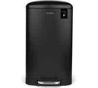 Les Collectors Poubelle de cuisine à pédale inox N°705, Capacité 30 L, Compacte, Pratique, Seau intérieur amovible, Design, Résistante, Fermeture silencieuse du couvercle, Noir