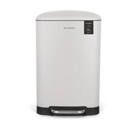 Les Collectors Poubelle de cuisine à pédale inox N°528, Capacité 20L, Seau intérieur amovible, Finition mate, Résistant, Fermeture du couvercle silencieuse, Blanc