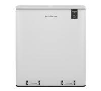 Les Collectors – Poubelle à pédale N°918 – 60 L (2x30 L), seaux amovibles, tri sélectif, blanche