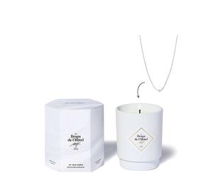 Les Draps de l'Hôtel Bougie Coton Blanc avec Bijou - Collier Argent - 250g