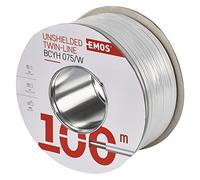 EMOS Câble double non blindé 2x0,75mm blanc, 100m, S8271