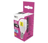 Les emos zq1222 Ampoule LED a +, Classic Mini Globe, blanc froid, verre, 6 W, E14, transparent, 4,7 x 9 cm