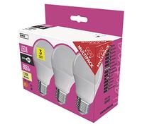 Les emos zq5140.3 Ampoule LED a +, Classic A60, blanc chaud, 3 pièces, verre, 9 W, E27, transparent 15,2 x 6 x 11, 2 cm