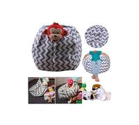 Les enfants en peluche animaux Jouet de stockage Sac pochette souple Bean Stripe Chair Fabric Kiliaadk142 Gris G