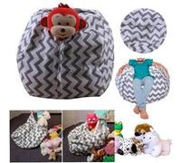 Les enfants en peluche animaux Jouet de stockage Sac pochette souple Bean Stripe Chair Fabric Kiliaadk142 Gris G
