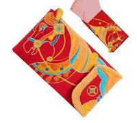 Les Enveloppes Rouges De L'Année du Cheval 2026 Tissu Brodé pour Sachet | Enveloppe Rouge Pour La Fête Du Nouvel An pour la les les Adultes les Amoureux la Maman et le