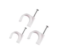 Les épingles, Serre-câbles ronds blancs avec clous en acier, 4-12 mm, 100 pièces(4MM)