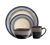 Les fruits, Lot de 4 services de table en porcelaine avec assiettes de 28 cm et 21,6 cm, bol de 15 cm, tasse de 400 ml