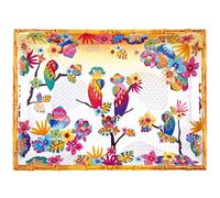 Les Jardins de la Comtesse - Grand Plateau à Service Rectangulaire avec des poignées en Mélamine - Perroquets de Bahia - 50 cm - Multicolore - Vaisselle Quasi-Incassable MelARTmine