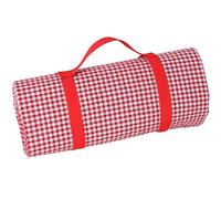 Les Jardins de la Comtesse - Grande Nappe de Picnic Vichy Rouge - Coton et Revers Etanche Polyester - 280 x 140 cm - 6/8 Personnes - Tapis/Couverture de Picnic livrée avec Porte-Nappe