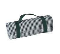 Les Jardins de la Comtesse - Nappe de Picnic Carrée Vichy Vert Foncé - Coton et Revers Etanche Polyester - 140x140cm - 2/4 Personnes - Tapis/Couverture de Picnic Pliable et livrée avec Porte-Nappe