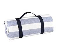 Les Jardins de la Comtesse - Nappe Pique-Nique Carré Bleu Ciel/Blanc - Coton/Revers Imperméable Polyester - 140 x 140 cm - Parfait pour l'herbe - Aussi pour Table de Jardin - 4/6 Personnes