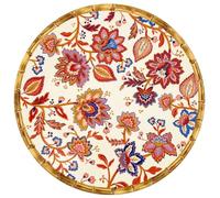 Les Jardins de la Comtesse - Plat de service rond en mélamine fleuris Ø 35,5 cm - Collection Jaipur
