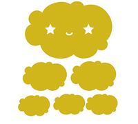 Les lutins de Camille- Lot de 6 stickers muraux nuage. 14 coloris au choix. Idéale décoration chambre bébé et enfant. (Or)