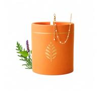 Les Merveilleuses | Bougie Bijou Parfum Balande en Forêt | Céramique Terra Cotta Brute | Bracelet Perles Blanches, Plaqué Or 18 Carats | Cire Colza 100% Naturelle | Cadeau Femme | 470g