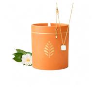 Les Merveilleuses | Bougie Bijou Parfum Fleur de Thé | Céramique Terra Cotta Brute | Collier avec Pierre Naturelle, Plaqué Or 18 Carats | Cire Colza 100% Naturelle | Cadeau Femme | 470g