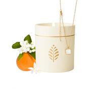 Les Merveilleuses | Bougie Bijou Parfum Fleur d'Oranger | Céramique Blanc | Collier Pierre Nacrée Plaqué Or 18 Carats | Cire Colza 100% Naturelle | Cadeau Femme | 470g