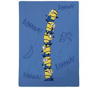 Les Minions Banana Couette | 100% Polyester | OEKO-TEX | 140x200cm | Imprimé Garçon | Bleu